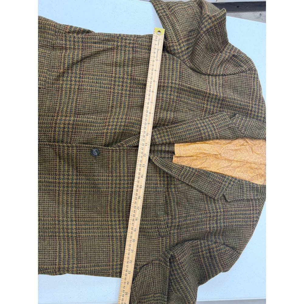 Vintage Brookford Bench Clothes Olive Glen Plaid Blazer Sport Coat Paisley - Picture 9 of 10